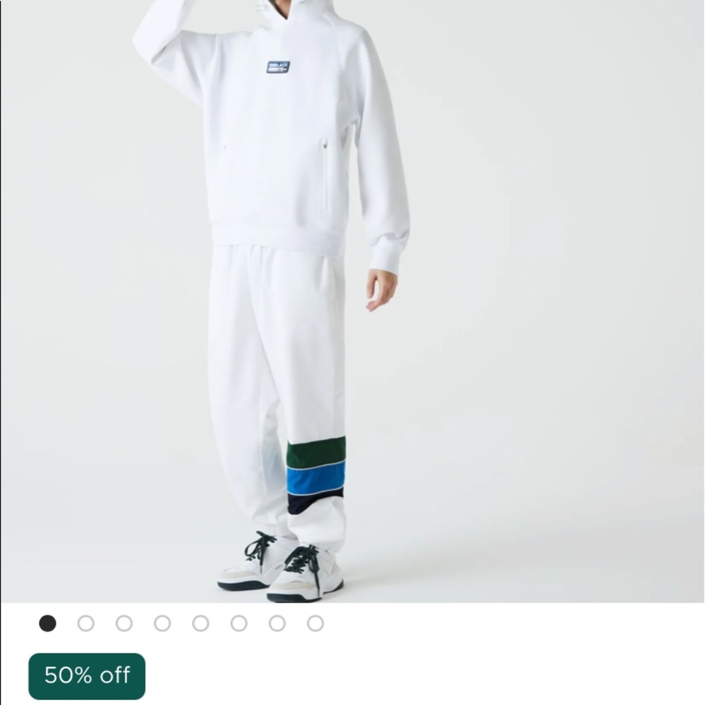 Lacoste mens badge zip pocket hooded sweatshirt XL